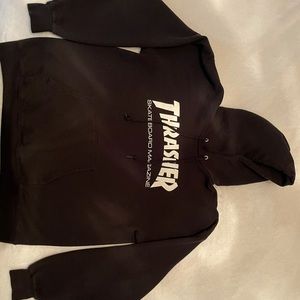 Medium Thrasher hoodie. Solid black.